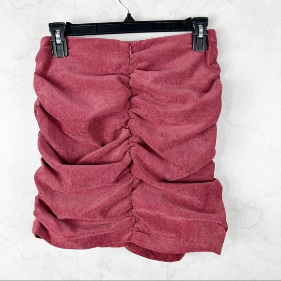 [Zara] Corduroy Ruched Mini Skirt - Picture 4 of 6